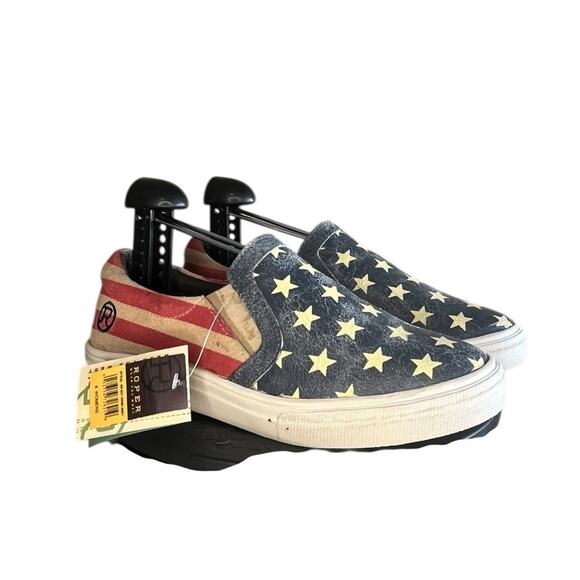 New Roper American Beauty Slip-On Sneaker Shoes Size 6 Red White Blue - Picture 3 of 5
